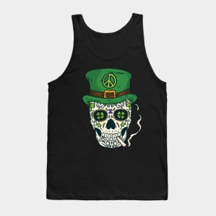 Cool Boho Sugar Skull Saint Patrick's Day Tank Top